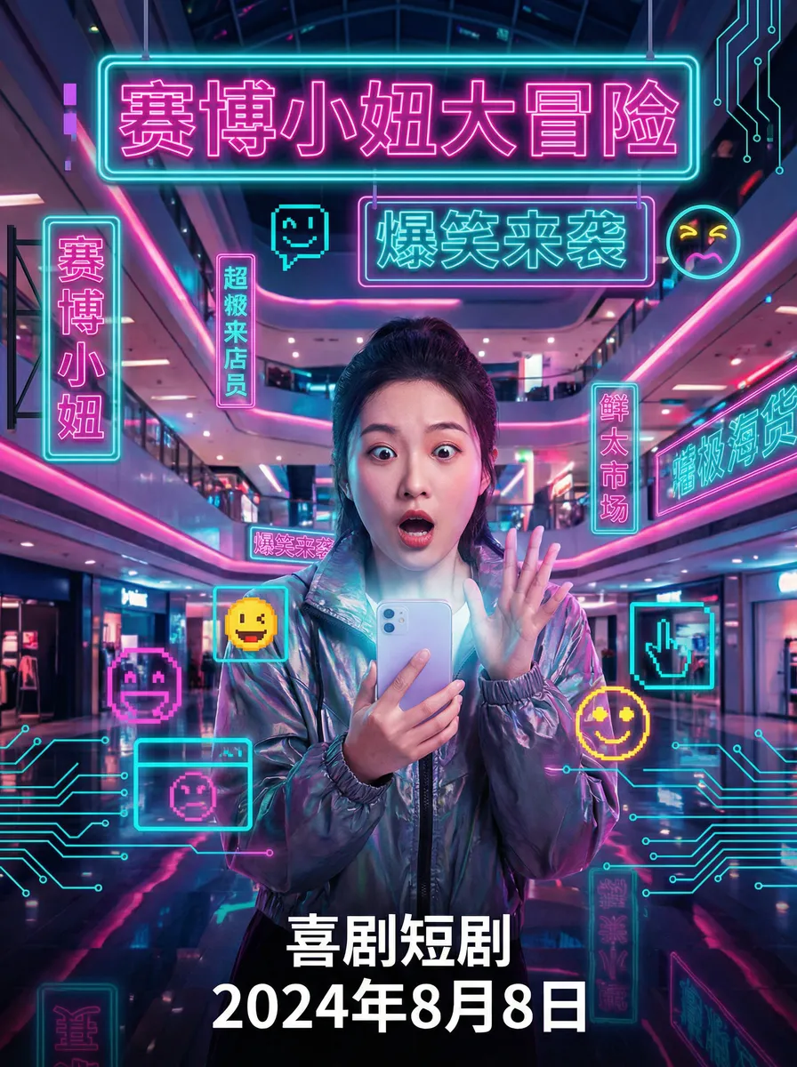 雨后小故事动漫 搞笑喜剧短剧 - 赛博小妞大冒险海报